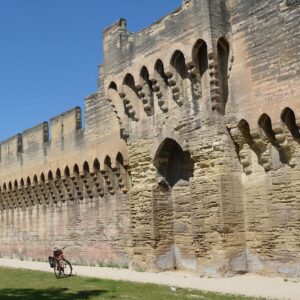 Bike by the walls of Avignon in Provence