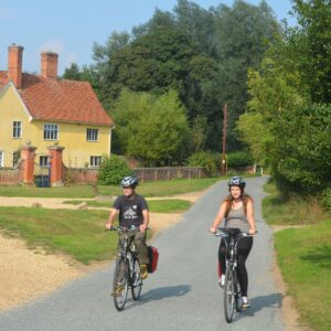 Cycling near Stoke by Nayland in the Stour Valley Suffolk 