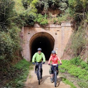 Cycling the greenway in trackbed route Spain's Basque region