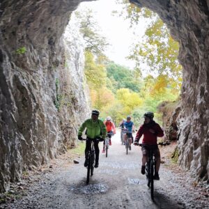 Cycling the tunnels of the greenway in Spain's Basque region