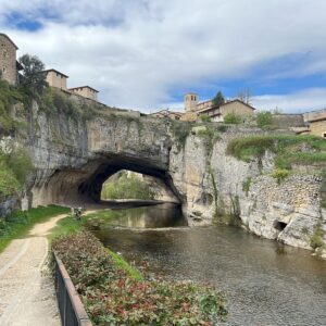 A bridge of rock La Rioja wine country Green Spain