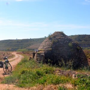 Shepherd's hut near La Rioja wine country Green Spain